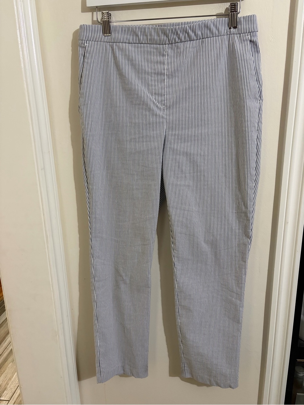Carolina Belle Blue & White Pinstripe Chinos